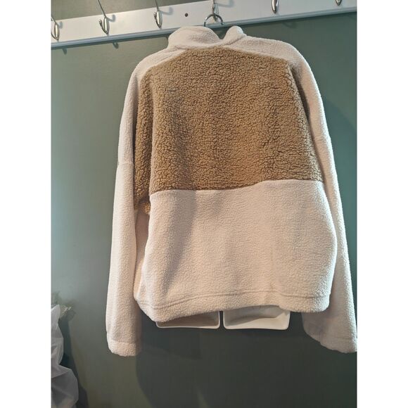 Columbia Women's Half Zip Fleece Cropped Pullover Color Chalk Beach  XXL NWT - Picture 4 of 4